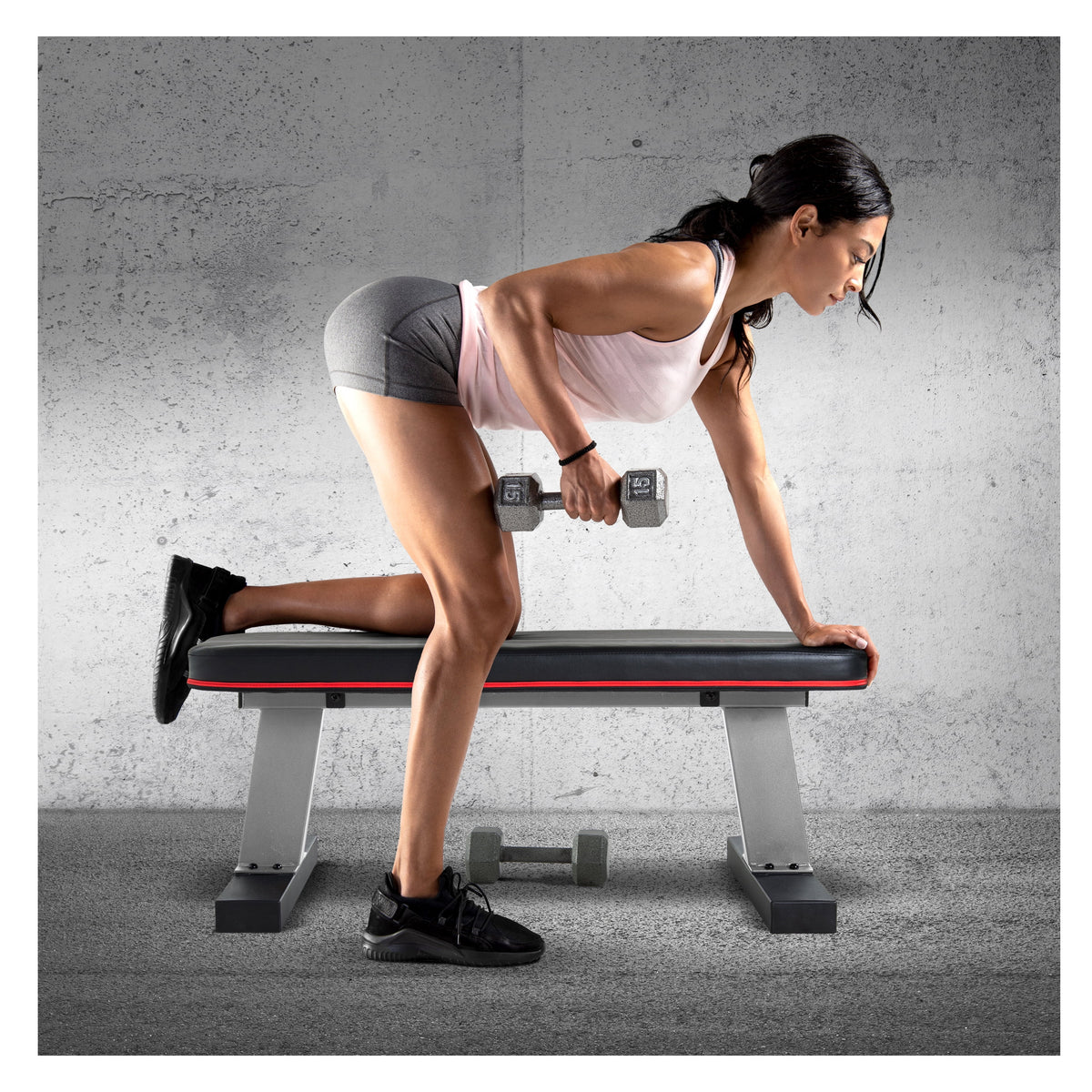 Gray Finish Heavy Duty Flat Bench B26674