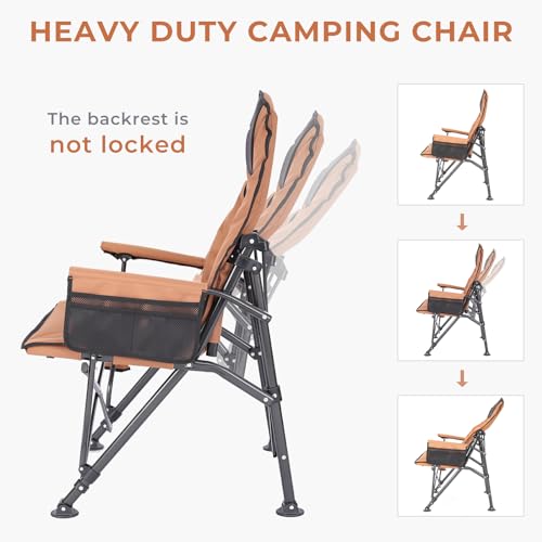 Oversized Folding Camping Chair with Cup Holder & Side Pocket Y728