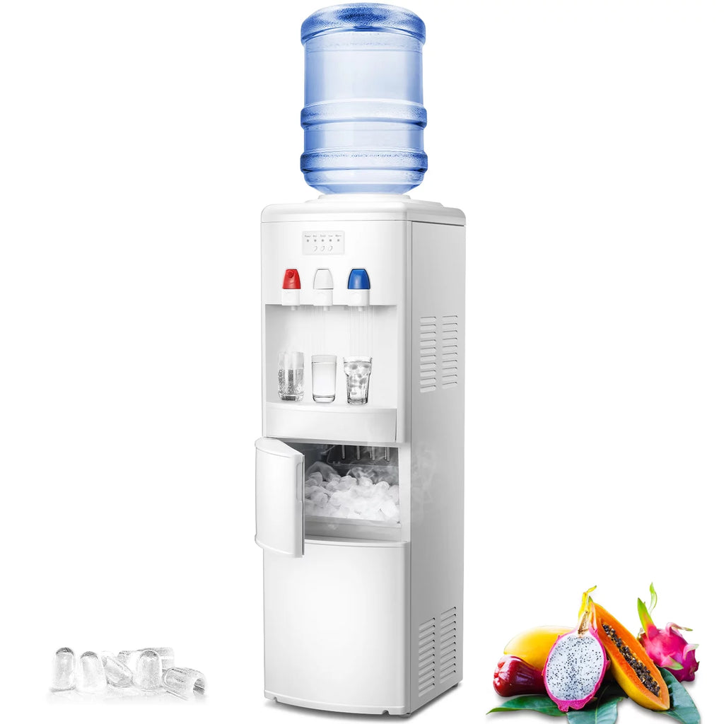 White Top Loading Water Cooler Dispenser with Ice Maker Y491