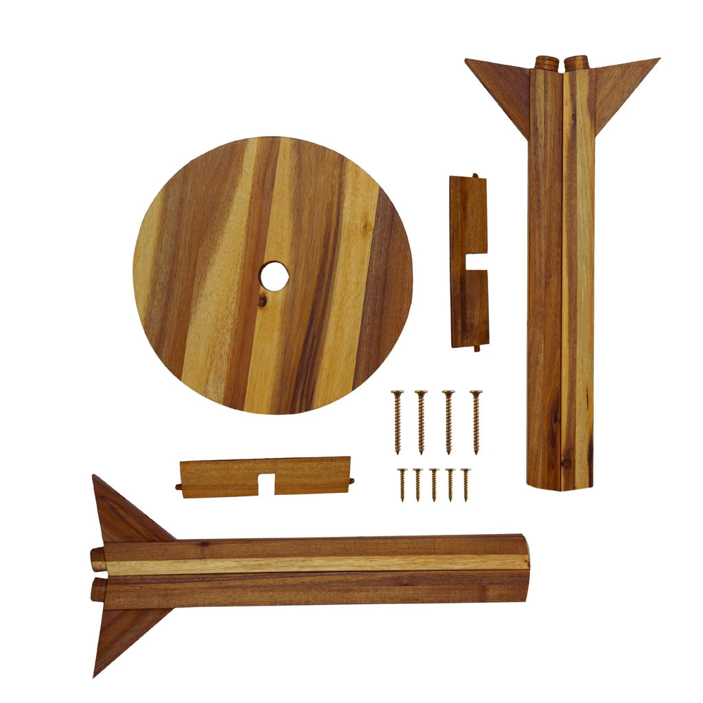 Acacia Wood Stool Round Top Natural Color Y33852