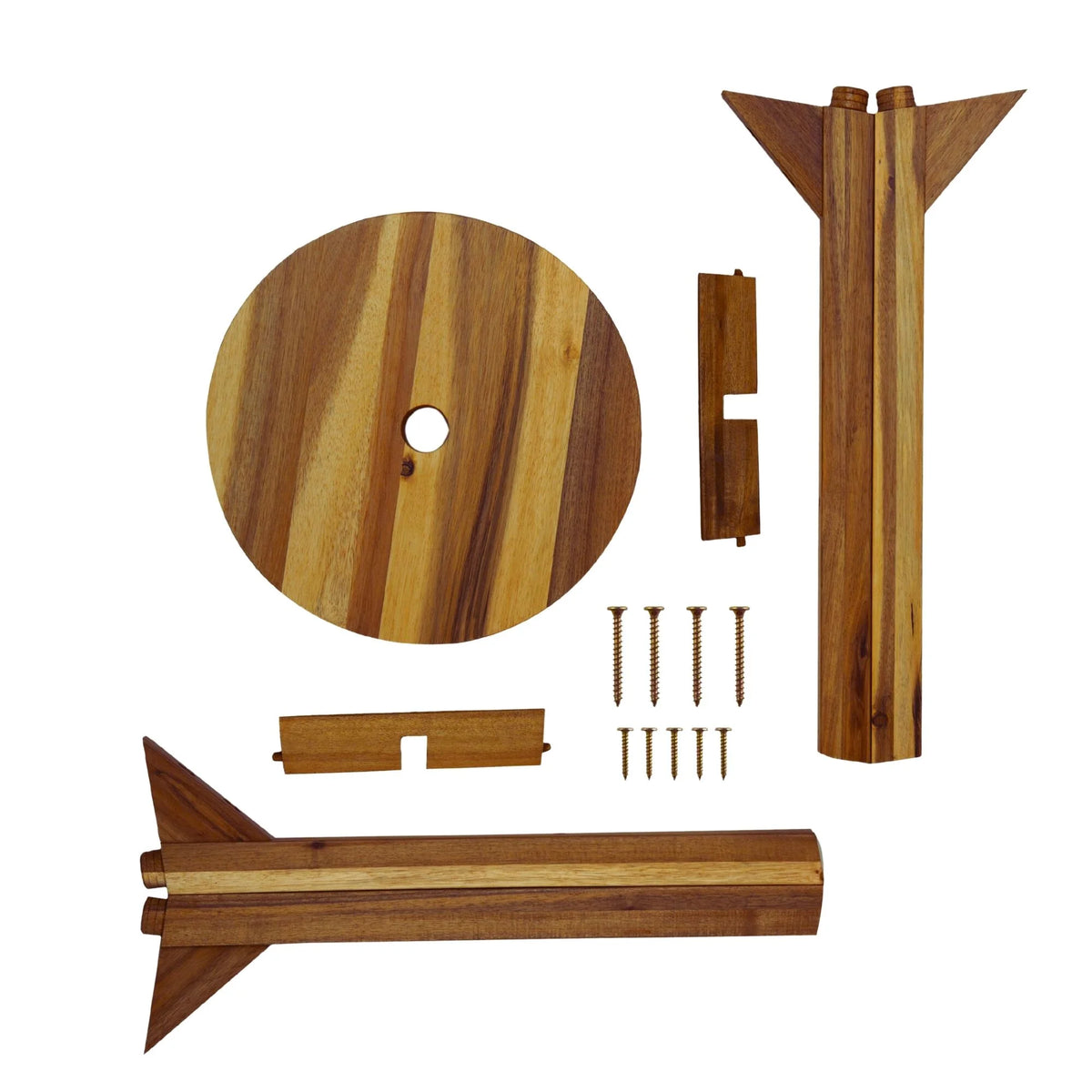 Acacia Wood Stool Round Top Natural Color Y33852