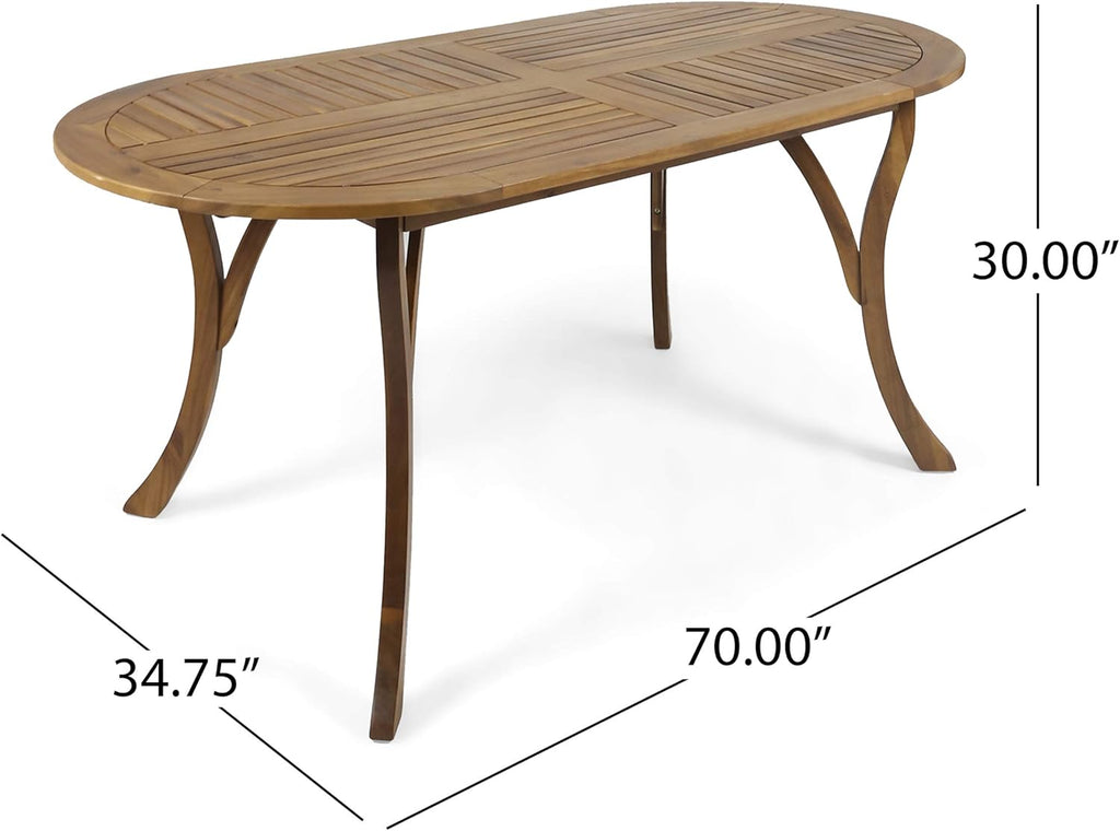 Teak Acacia Wood Oval Dining Table F74845