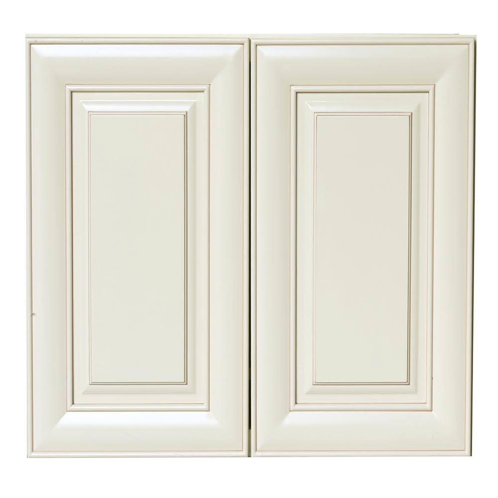 26x21x12 in. Double Door Wall Cabinet in Antique White H731016