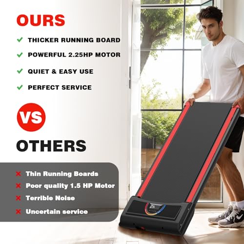 2 in 1 Walking Pad Treadmill with Remote Control 265LB Capacity R3321