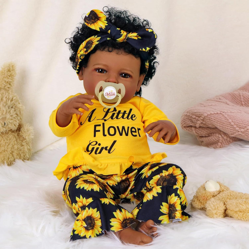 20 Inch Black Soft Vinyl Reborn Baby Doll O149