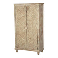 Solid Wood Distressed White Armoire with Shelves S631472