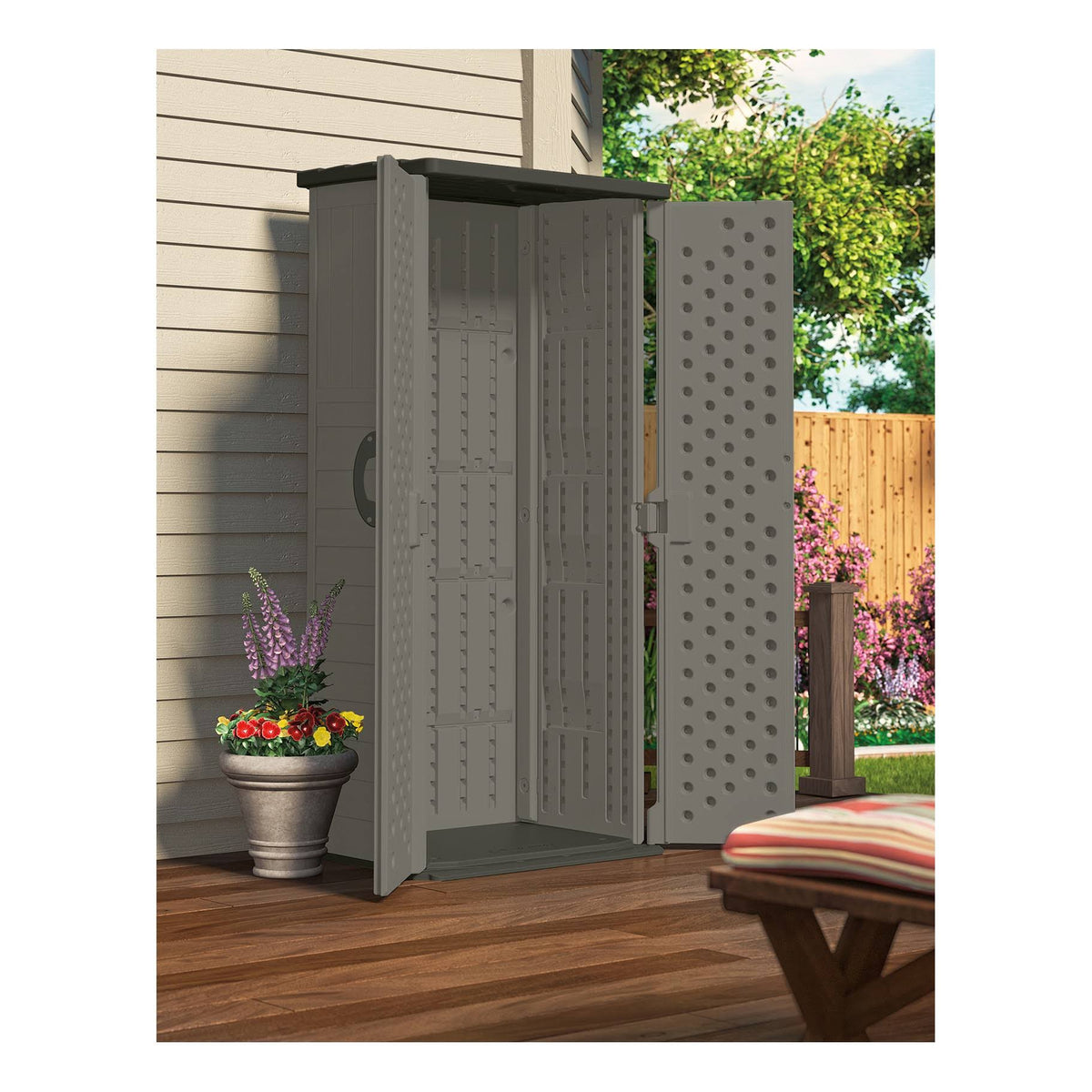 Gray Vertical Storage Shed Z5562