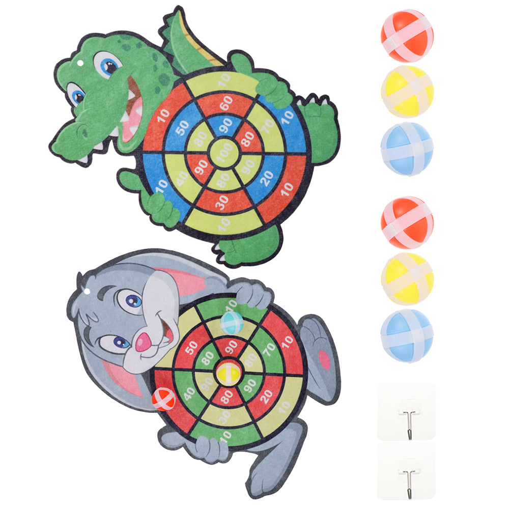 2 Sets Children's Sticky Ball Dart Board Toys Hook up Game X562