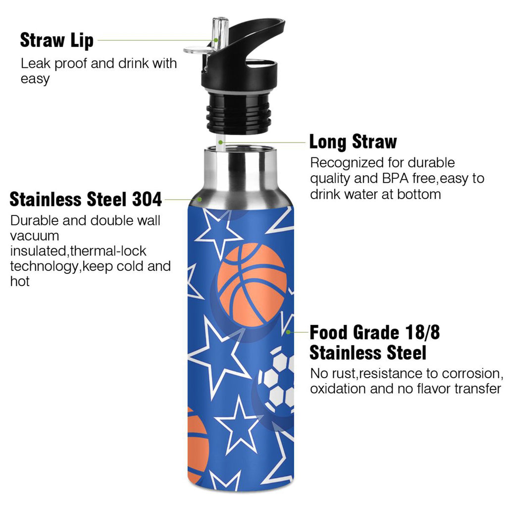 Stainless Steel Insulated Water Bottle with Straw Lid K702