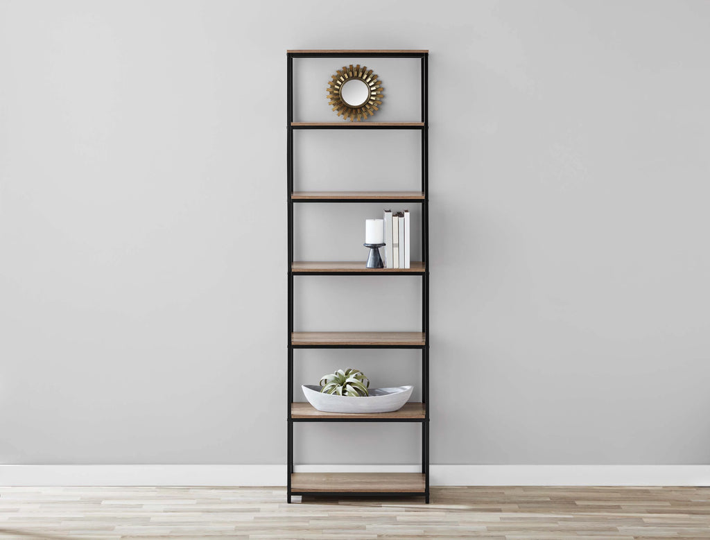 6-Shelf Metal Frame Bookcase D938
