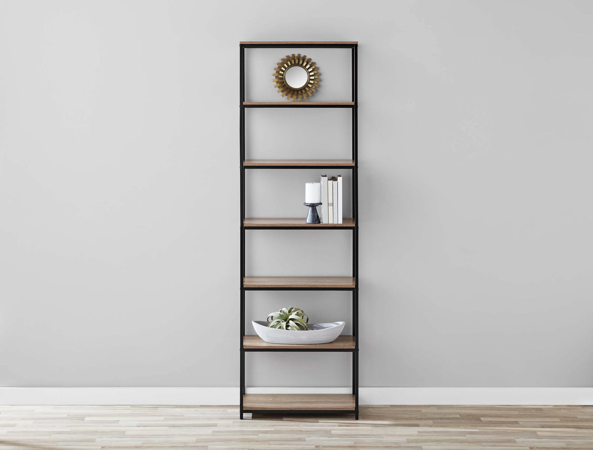 6-Shelf Metal Frame Bookcase D938