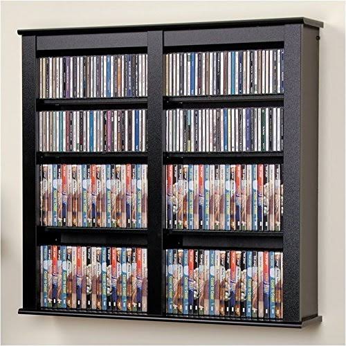 Black Double Floating Media Wall Storage M541692