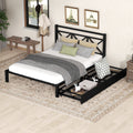 Metal Twin Size Platform Bed with Two Drawers K65478