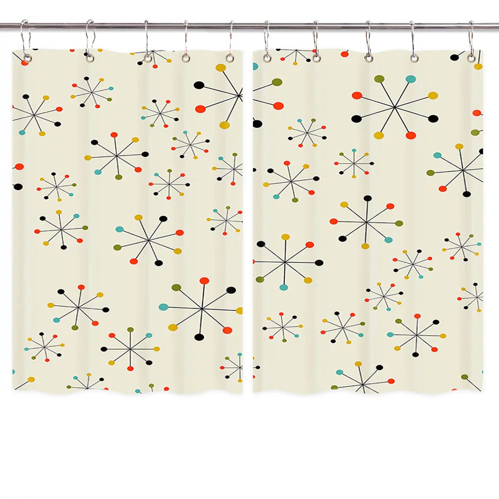 Mid Century Abstract Geometric Curtain Panel 42X45 Z456