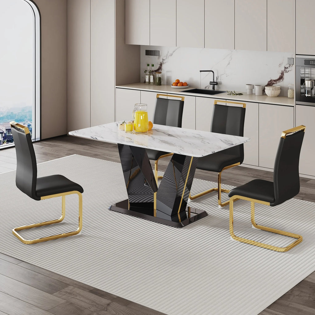 White Rectangular Dining Table B358695