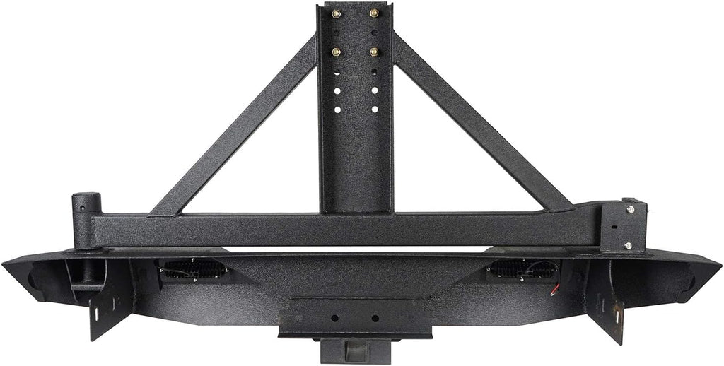 Front Bumper & Rear Bumper Combo with Spare Tire Carrier & 120W LED Light Bar N3527