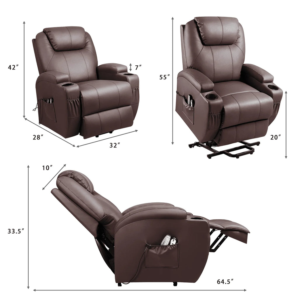 Black Faux Leather Power Lift Recliner N330