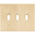 Wood Square Triple Switch Wall Plate Y64927