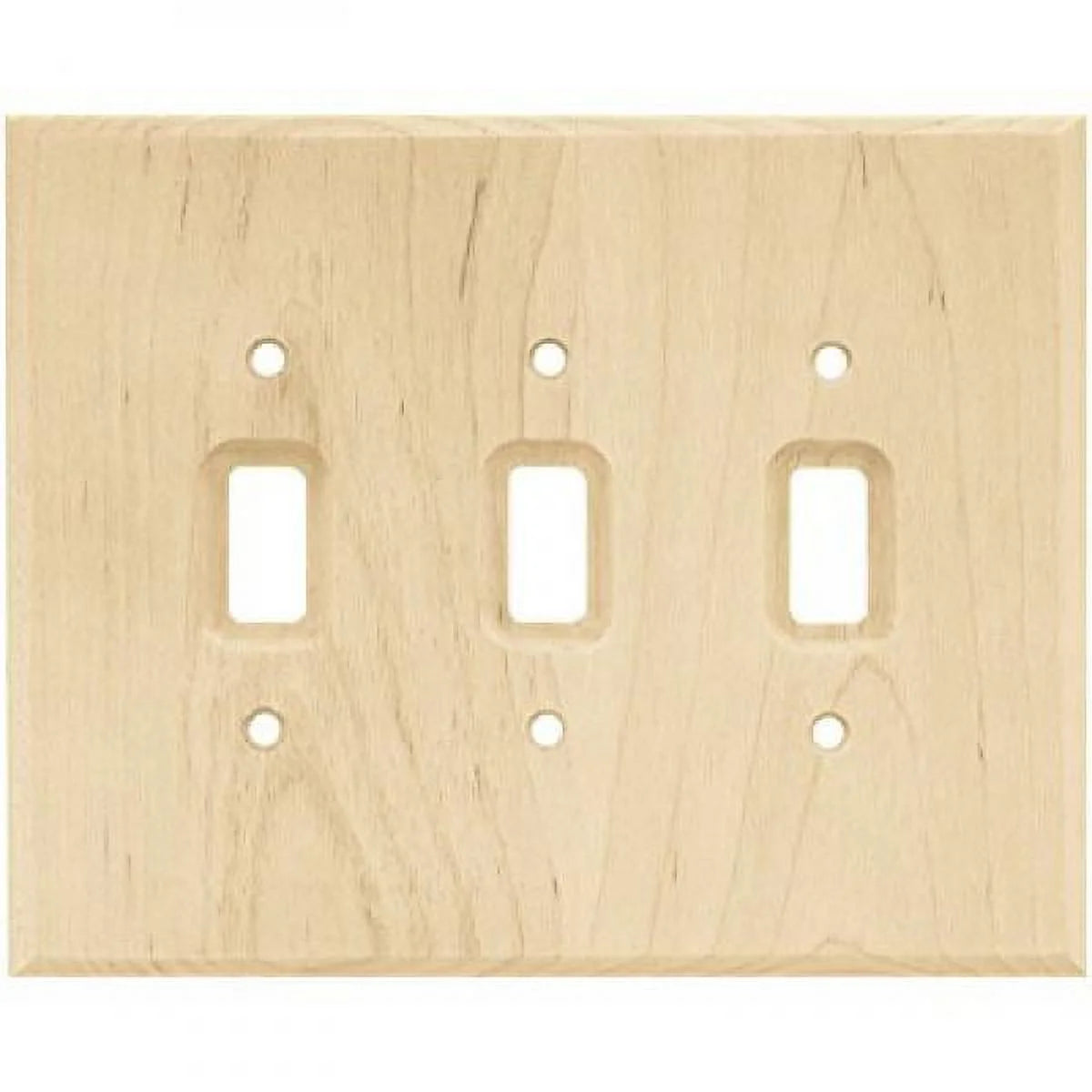 Wood Square Triple Switch Wall Plate Y64927