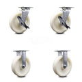 Nylon Swivel Caster Set of 4 with Brakes & 2 Rigid U68087