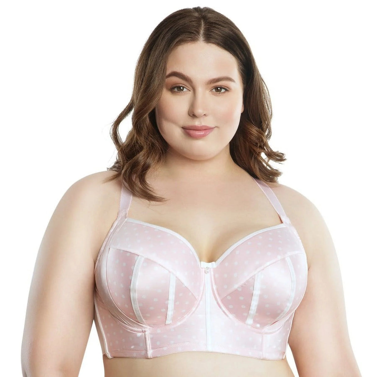 Petal Pink Dot Longline Bra Z42579