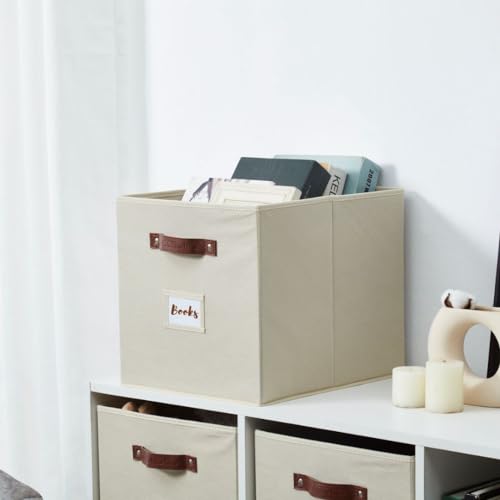 11" 6pcs Texture Grey Fabric Storage Bins J83719