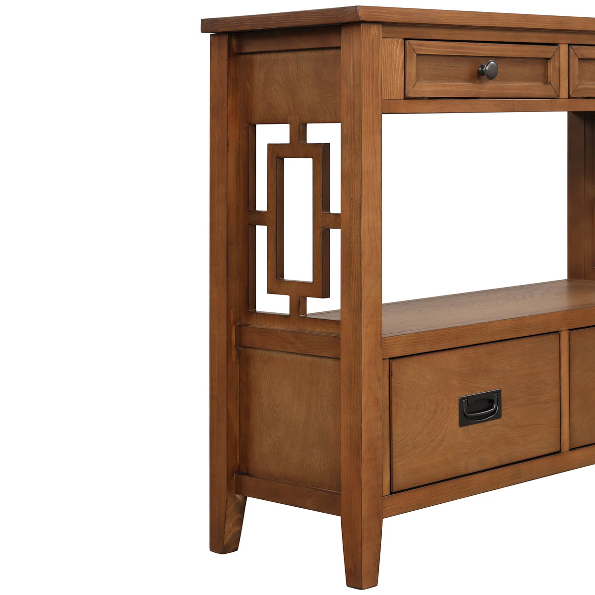 36'' Pine Wood Console Table with 4 Drawers & 1 Storage Shelf J90660