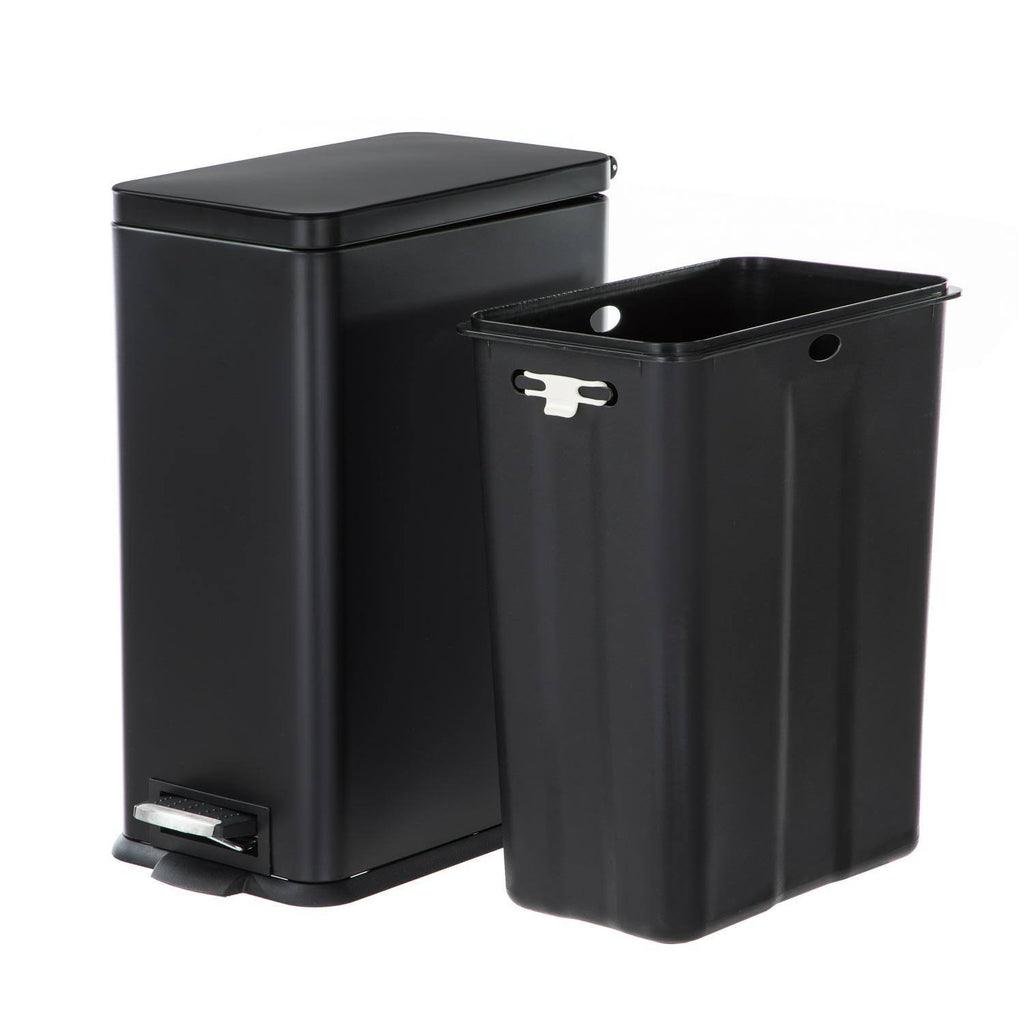 Rectangle Pedal Bin Trash Can, 30 LITER / 7.9 Gallon, Matte White K534