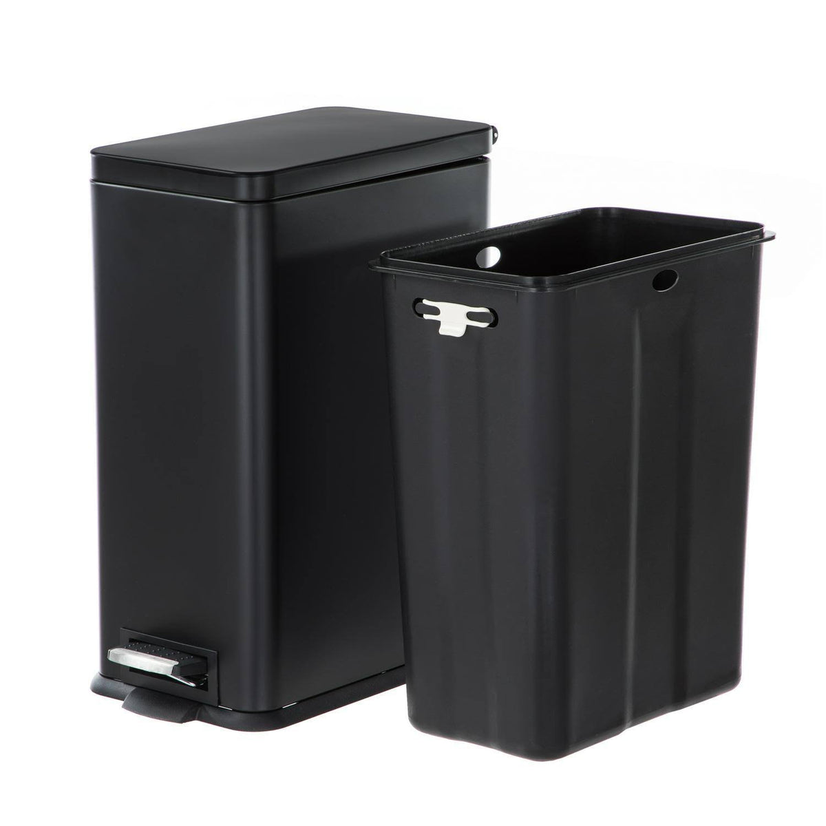 Rectangle Pedal Bin Trash Can, 30 LITER / 7.9 Gallon, Matte White K534