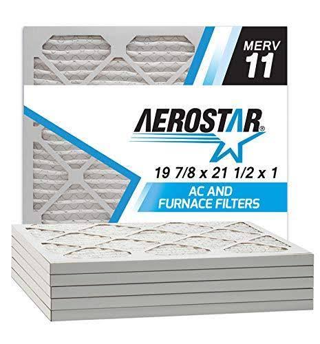 Pleated Air Filter, MERV 11, 19 7/8 x 21 1/2 x 1, Pack of 6 P794150
