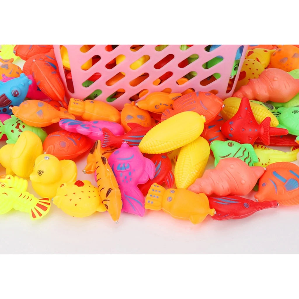 30/52 Pcs Magnetic Fishing Toys Plastic Fish Rod Set V377