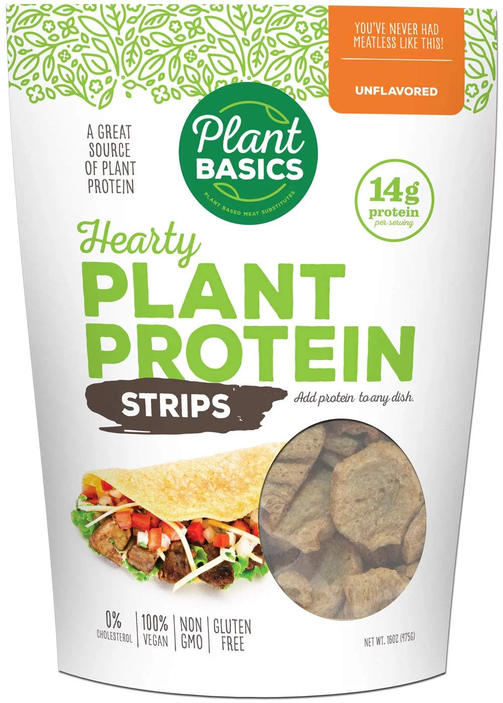 Unflavored Plant Protein Strips, 1 lb (Pack of 6) Y387296