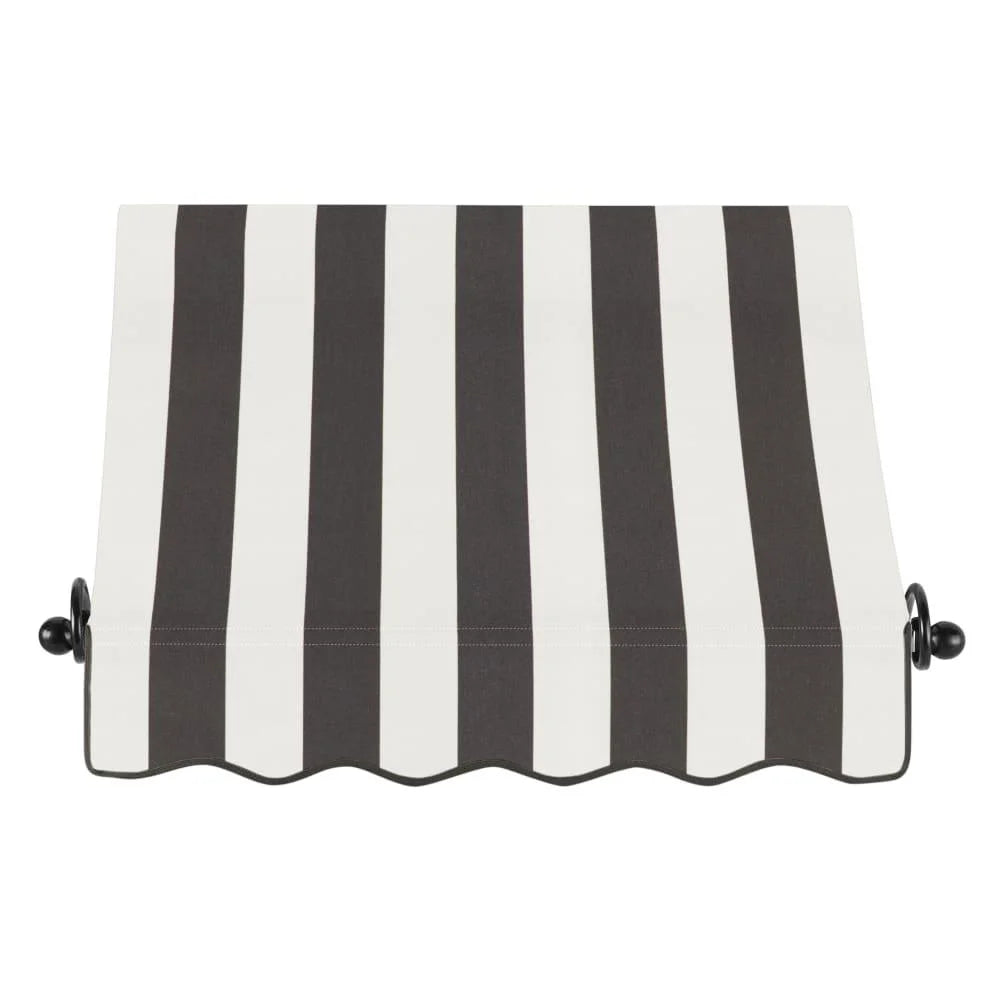Black/White Stripe Fixed Awning Z9362