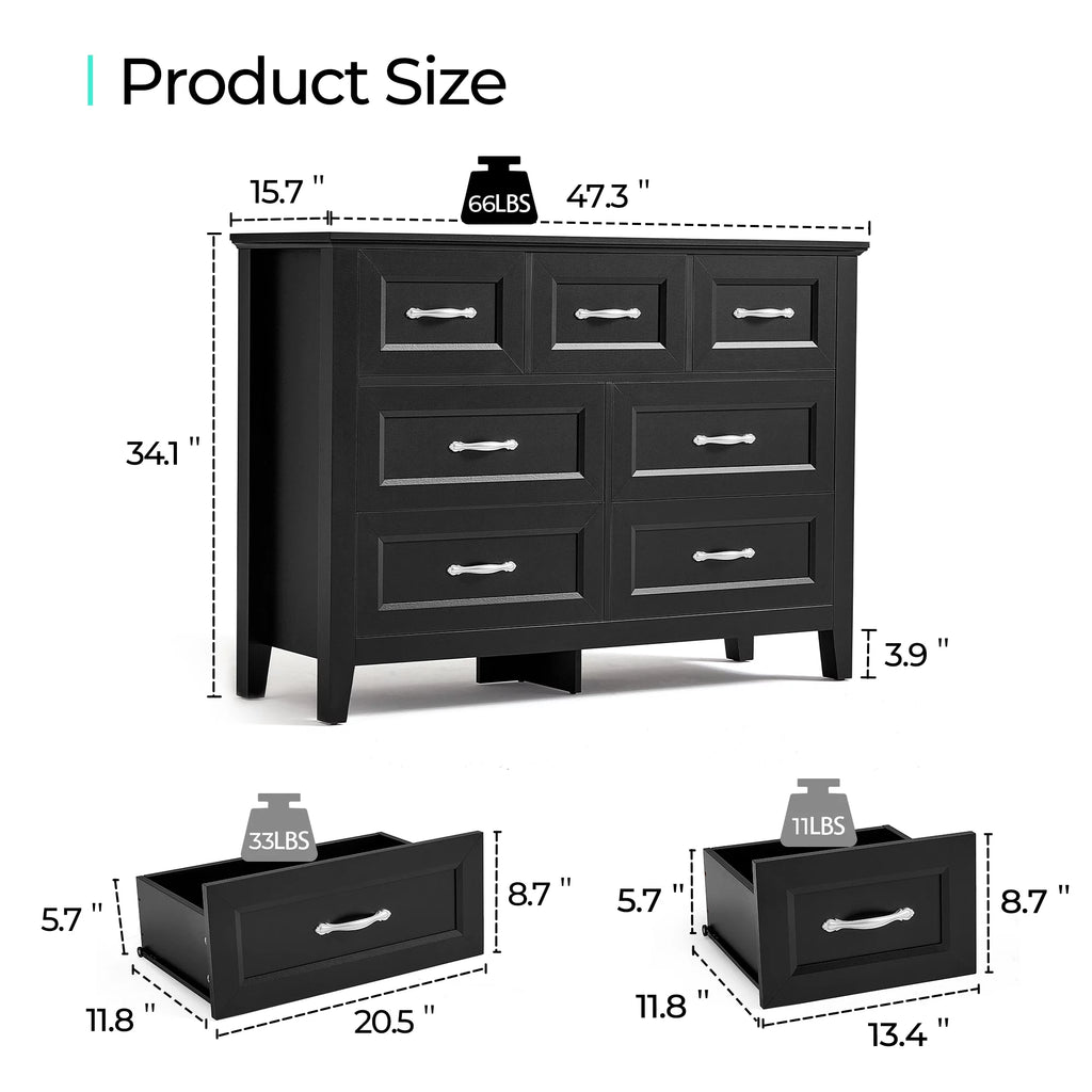 Rustic Oak 6 Drawer Dresser D797