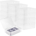 12 Pcs Clear Plastic Trading Card Storage Box with Lid F71272