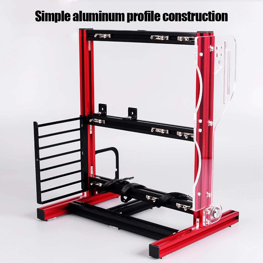Red Aluminum Open Air Frame Computer Chassis Case U461