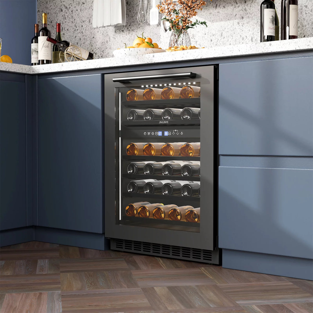 24" 56 Bottle Dual Zone Wine Cooler Refrigerator Q1843