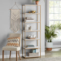 6-Shelf Metal Frame Bookcase D938