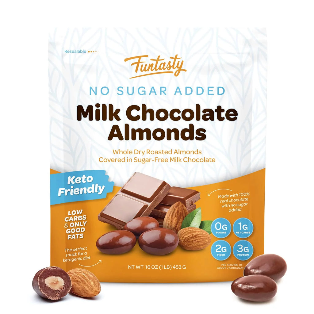 Sugar Free Milk Chocolate Covered Almonds 1 Pound Pack Z956
