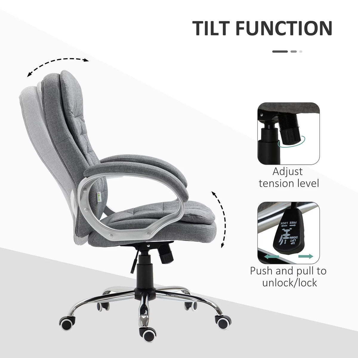 Grey Executive Chair with Adjustable Height A9329