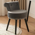 Grey Velvet Vanity Stool Chair with Back C74709