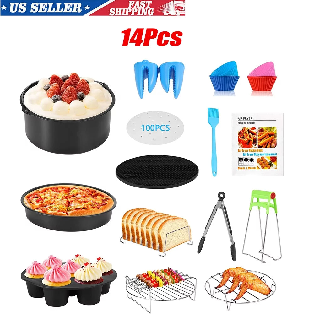 14 Pcs BBQ Tools Air Fryer Accessories with Storage Bag P260360