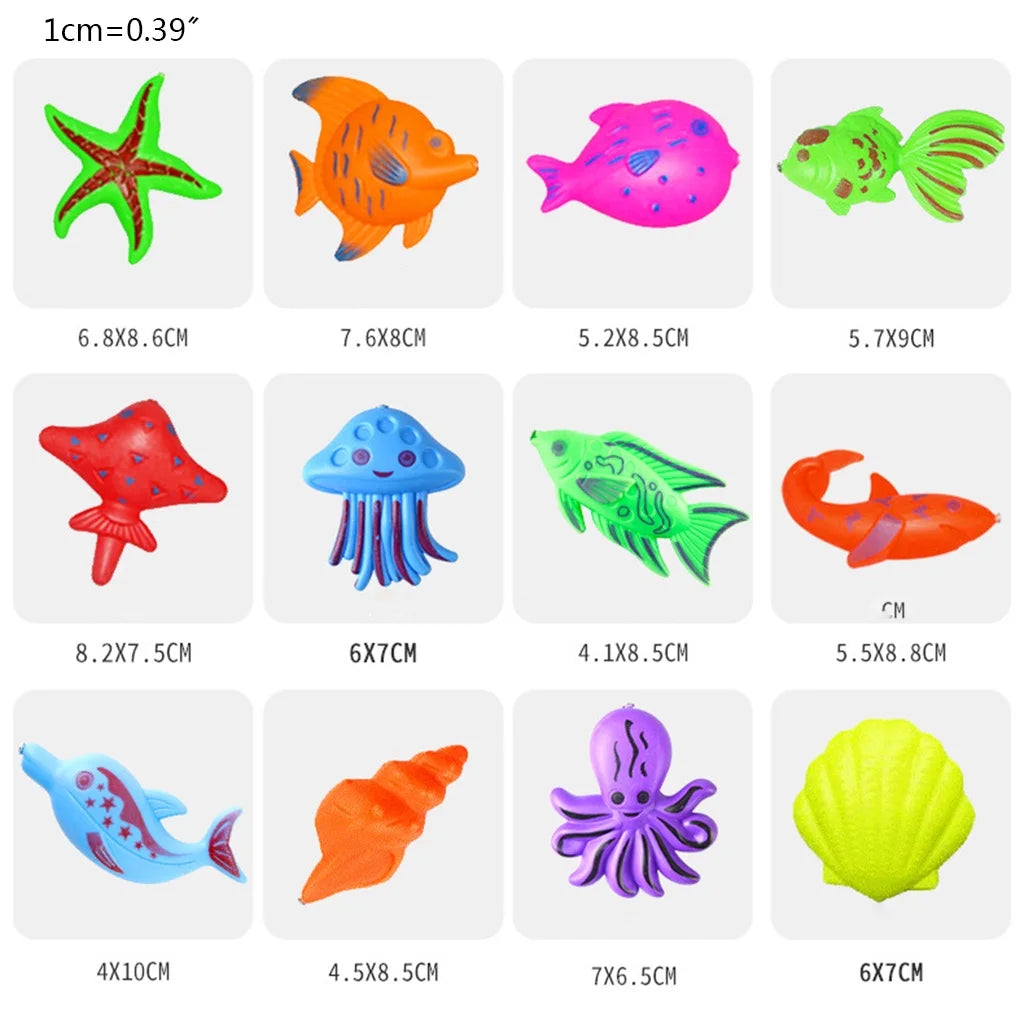 30/52 Pcs Magnetic Fishing Toys Plastic Fish Rod Set V377
