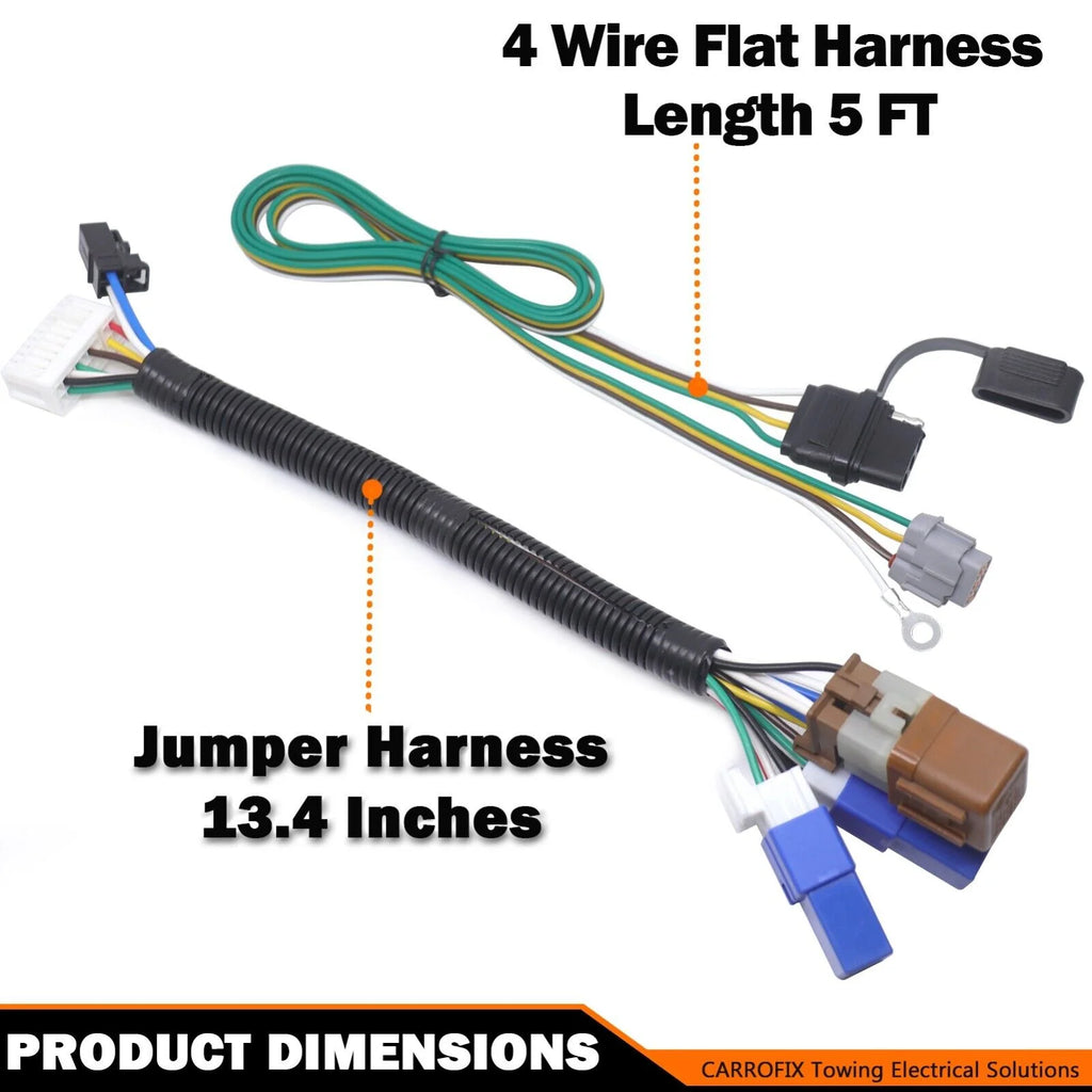 Custom-Fit Vehicle Wiring Harness with 4 Way Flat Trailer Connector H58622