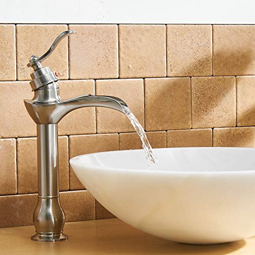 Brushed Nickel Single-Handle Vessel Sink Faucet O32113