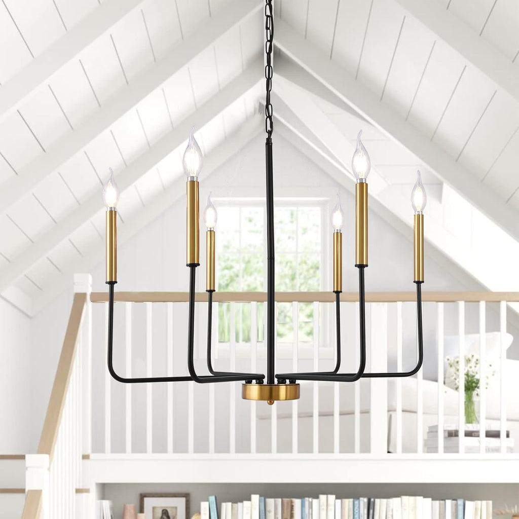 Black 8-Light Candle Chandelier Ceiling Light Fixture U6289