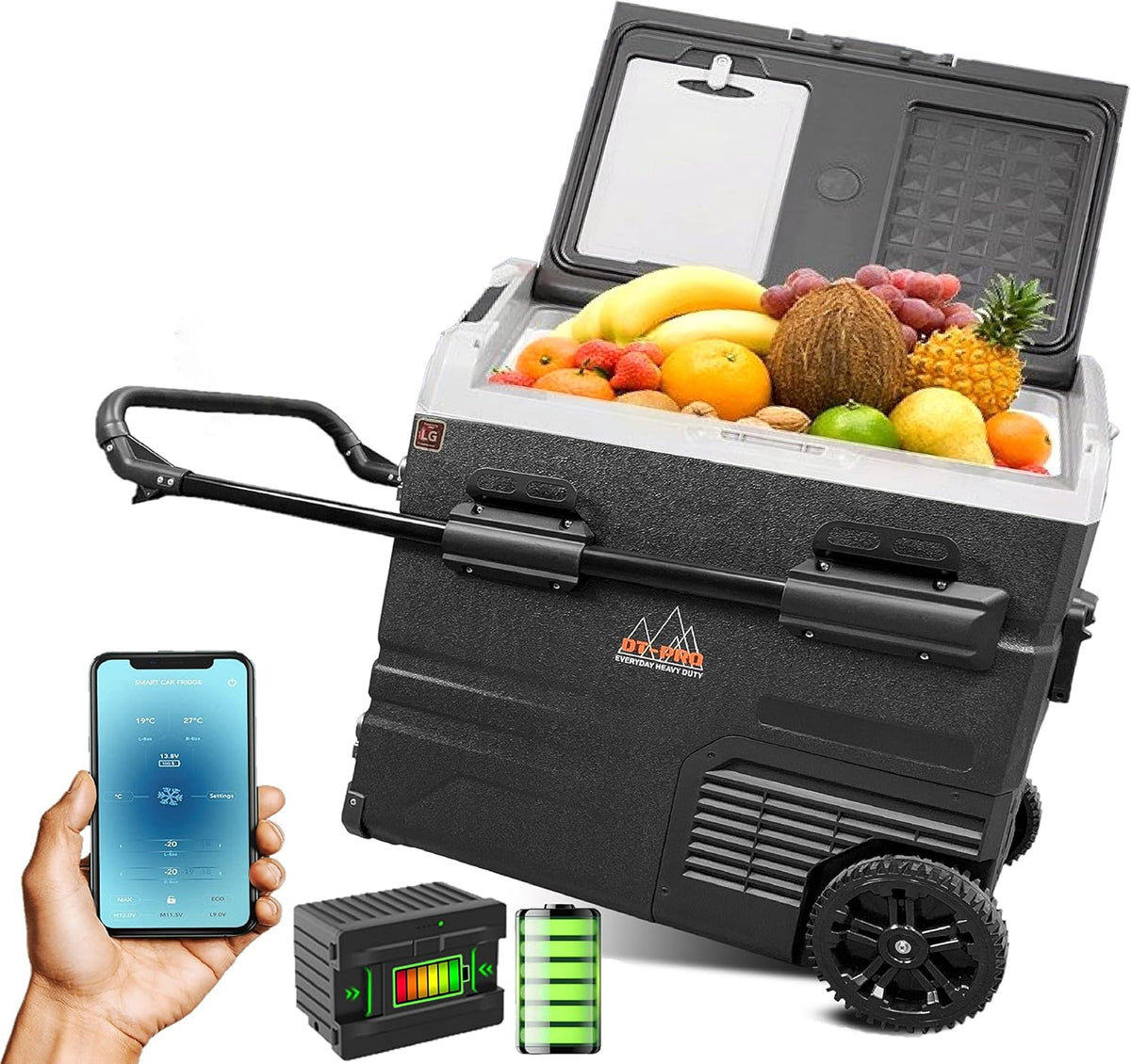 Battery Operated Portable Camping Fridge with Wheels O253530