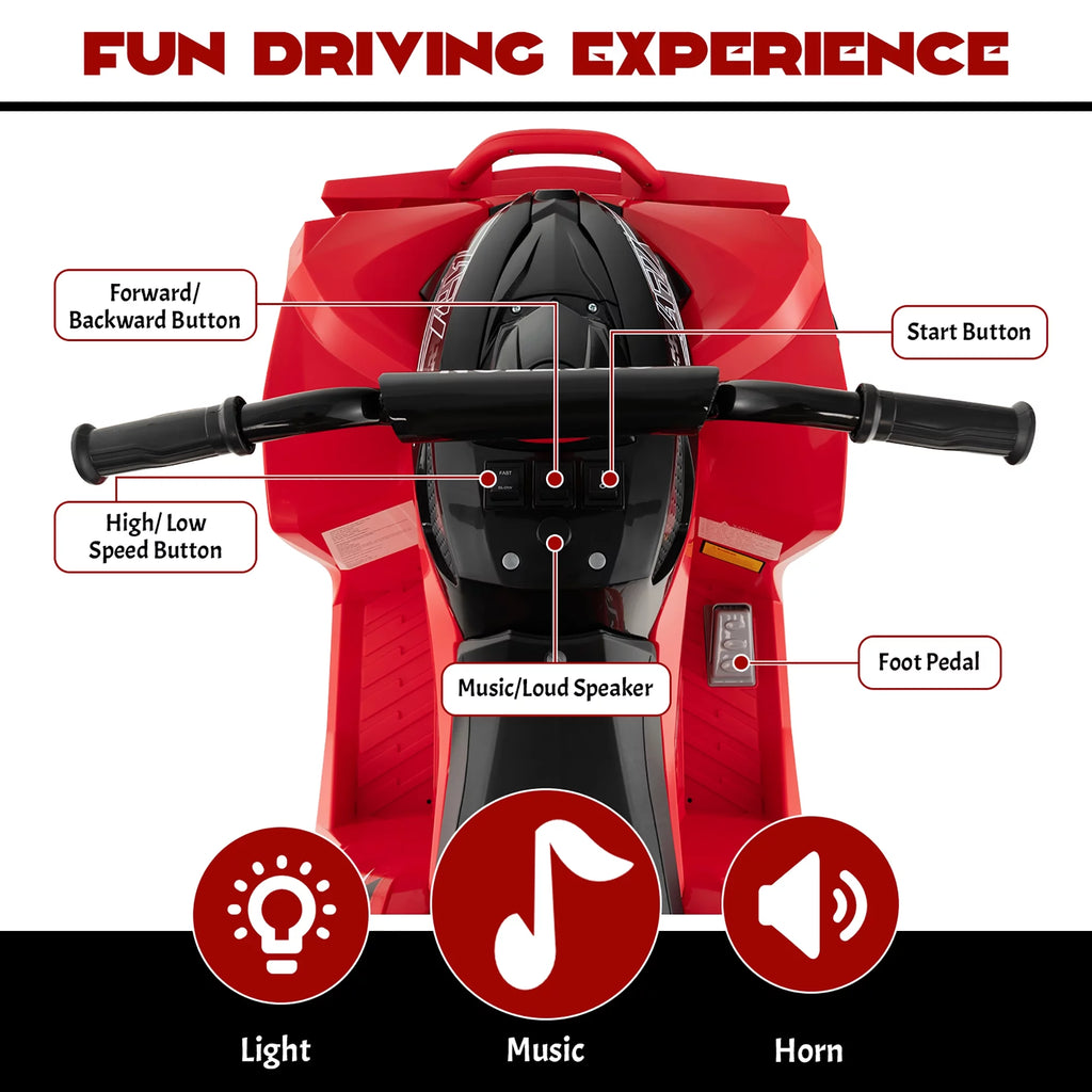 12V Battery Powered Kids Ride On ATV Red A99341