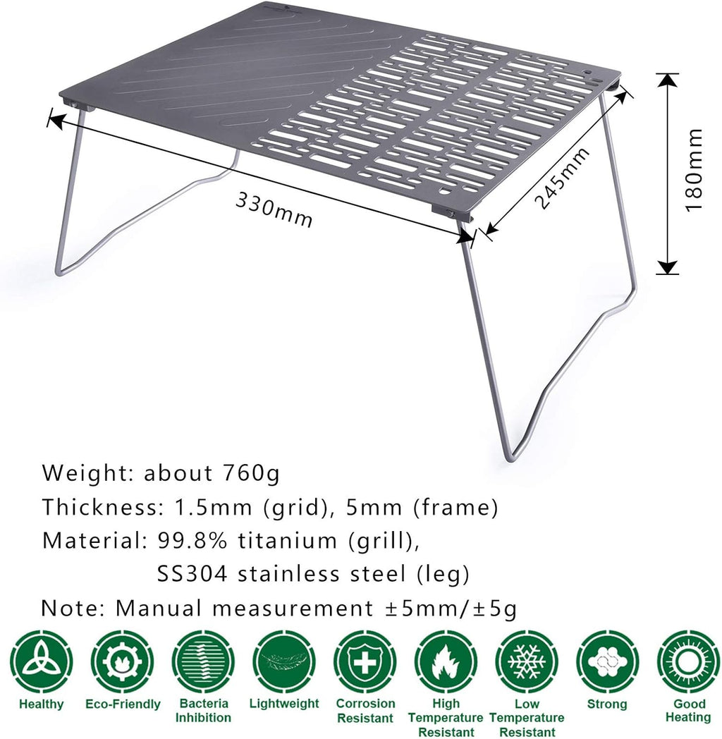 Titanium Folding Campfire Grill with Legs S131