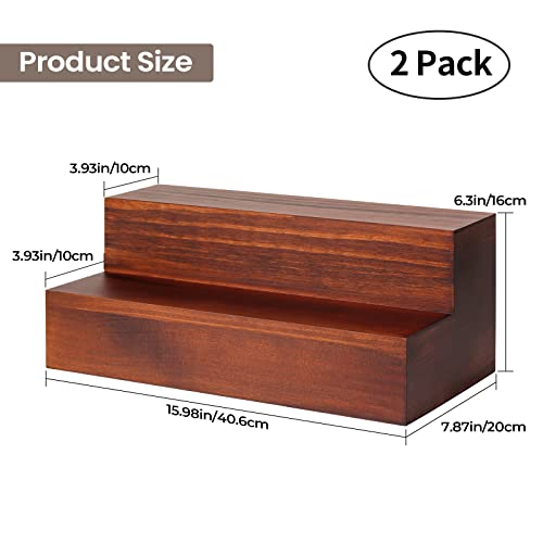 2 Pack 16 Inch 2 Tier Real Wood Bar Shelves J48427
